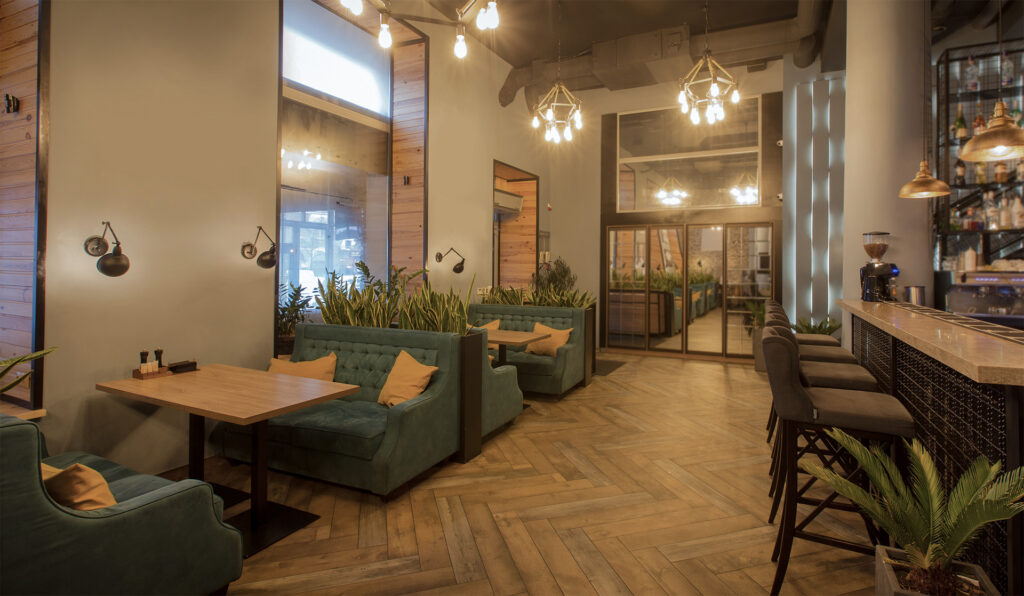 ヴィンテージ調な店内内装